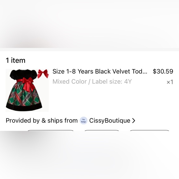 Velvet and silky. New, only worn once. Fits a 4 or 5T - Picture 7 of 7